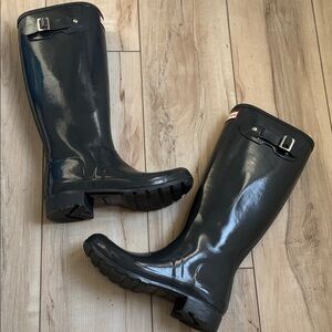Hunter Glossy Deep Green Tall Rain Boots